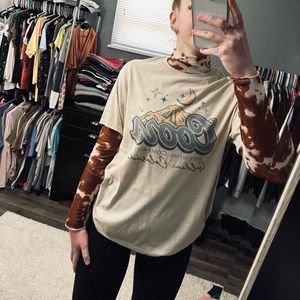 mesh turtleneck cow print crop top